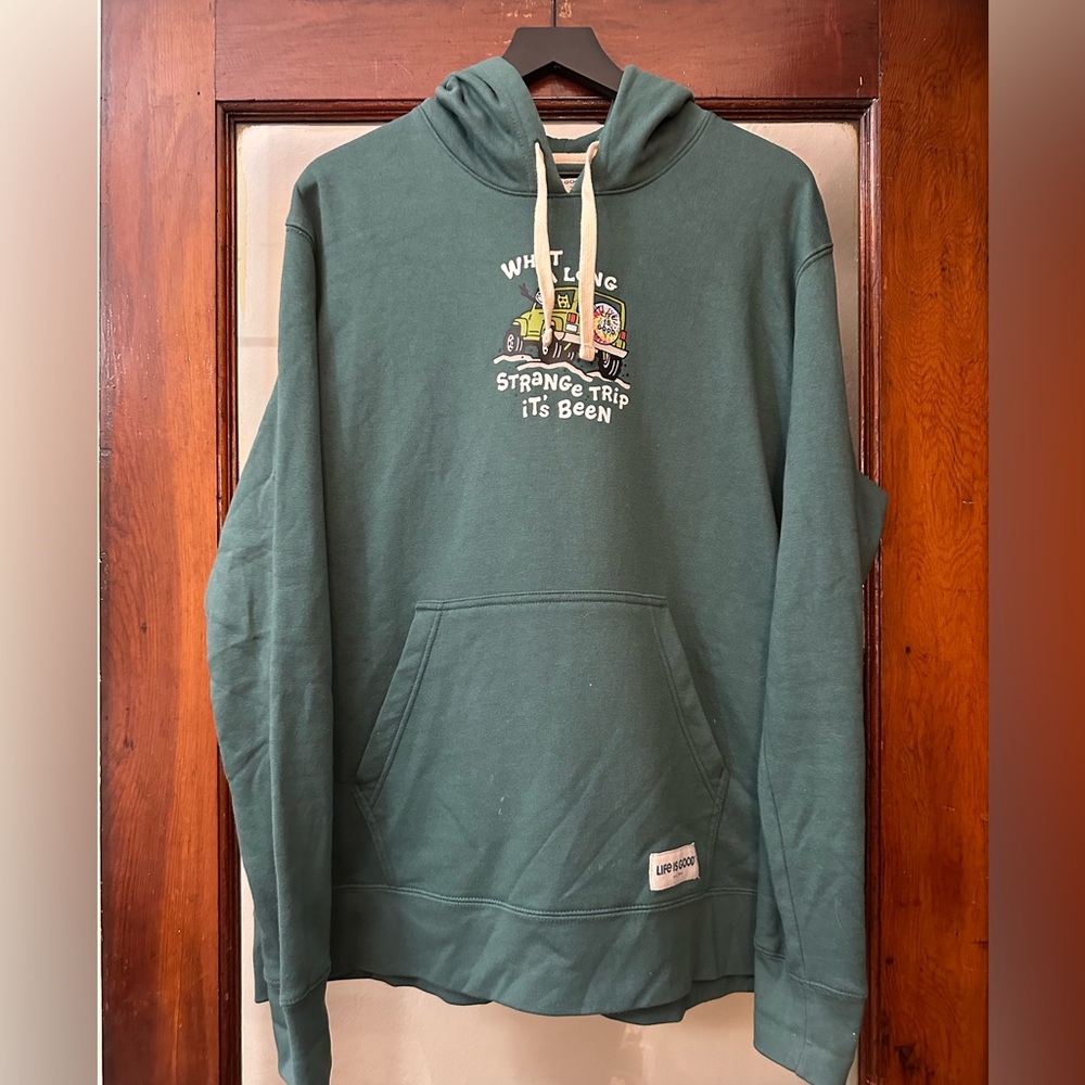 Life is Good Size L green hoodie